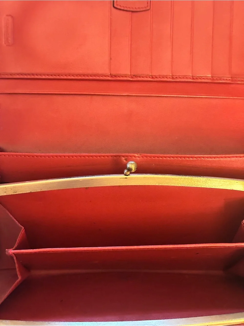 Coach vintage Red Pebbled Leather Long Wallet 4 X 7.5”